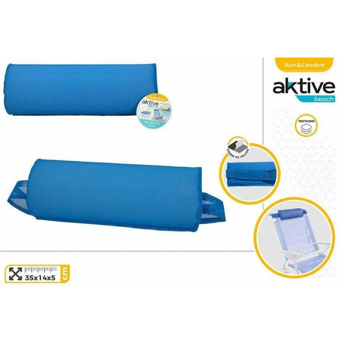 Coussin de chaise Aktive 35 x 14 x 5 cm Bleu